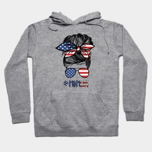 American Messy Bun Hair Hoodie